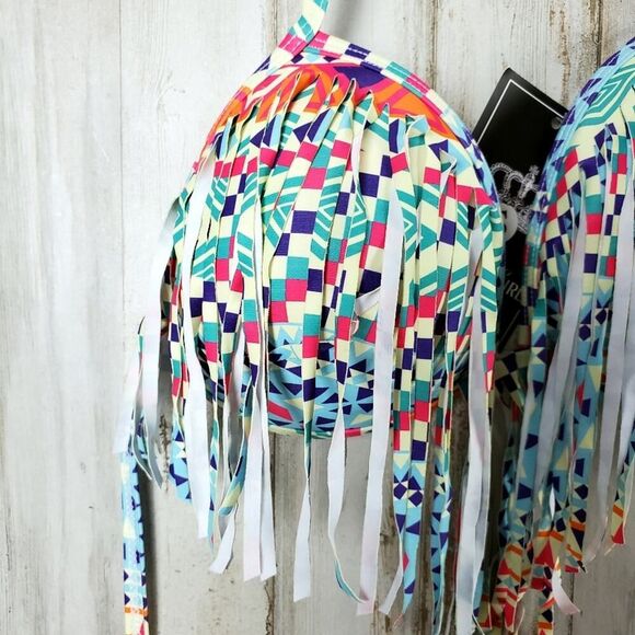 A Chic Girl Fringed Geometric Bikini Size Small - Picture 10 of 10